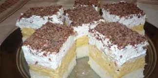 Prăjitură Cu Blat Pufos și Cremă Fină de Vanilie