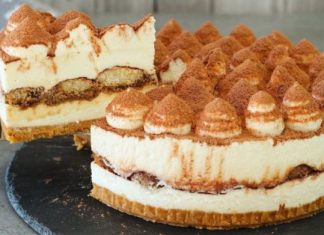 rețetă delicioasă de cheesecake tiramisu fără coacere