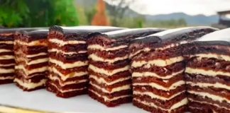 Rețetă rapidă și delicioasă: Prăjitură cu foi de cacao și cremă fină de lapte