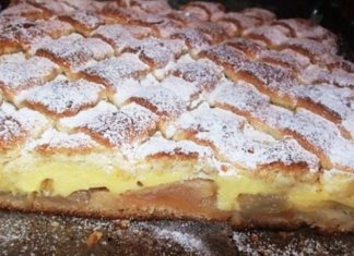Prăjitura cu mere și budincă de vanilie - simplă, rapidă si delicioasă