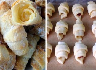 Cornulete de casă super moi si fragede - retetă simplă, rapidă si delicioasă