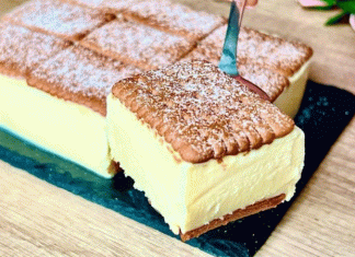 Rețetă de prăjitură cu biscuiți și cremă de vanilie: desert rapid și delicios fără coacere