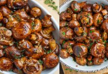 Ciuperci Delicioase la Cuptor cu Usturoi și otet Balsamic - Rețetă Simplă și Gustoasa