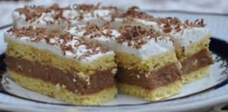 Rețetă delicioasă de prăjitură de casă cu foi fragede, vișine și cremă de ciocolată
